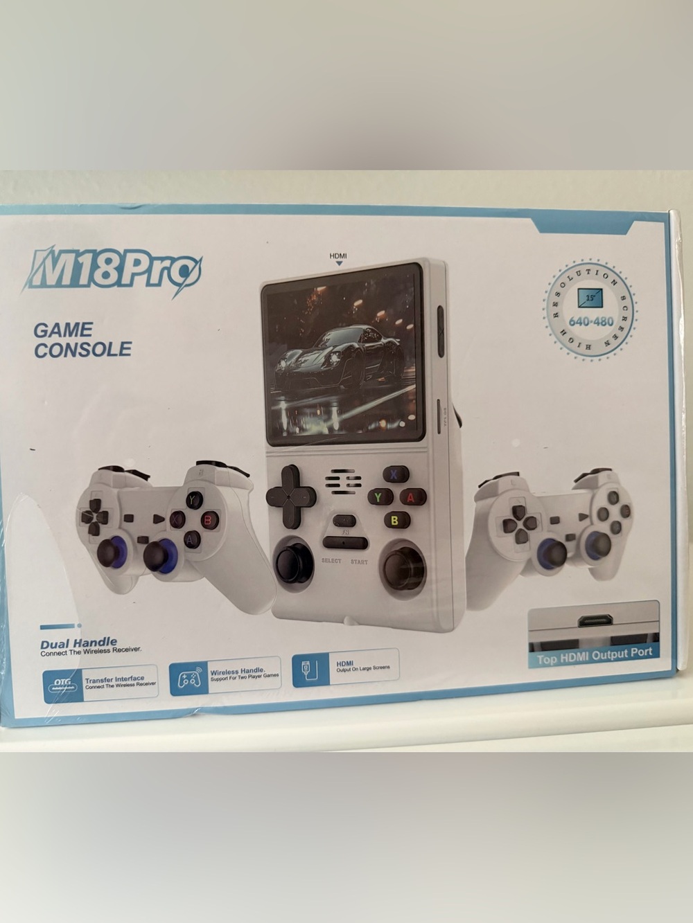 M18Pro Game Console Handheld Game, 2 Wireless Controllers, 256GB, Sealed in Box